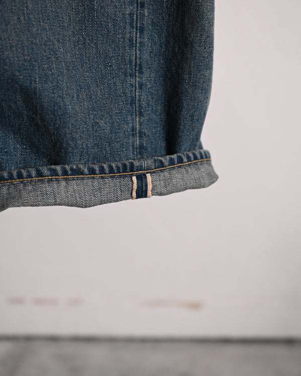 5POCKT BAGGY PANTS, raw denim, fade indigo