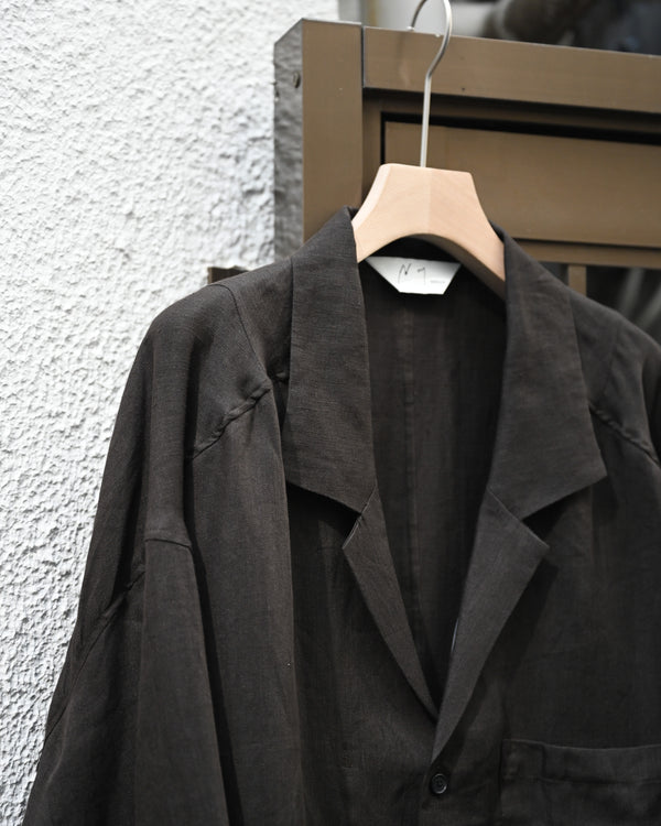 100/S LINEN TAILORED SHIRT, brown