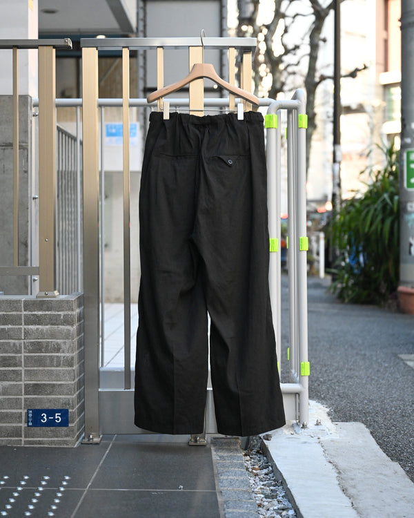 LINEN POPLIN BELT-LESS SLACKS