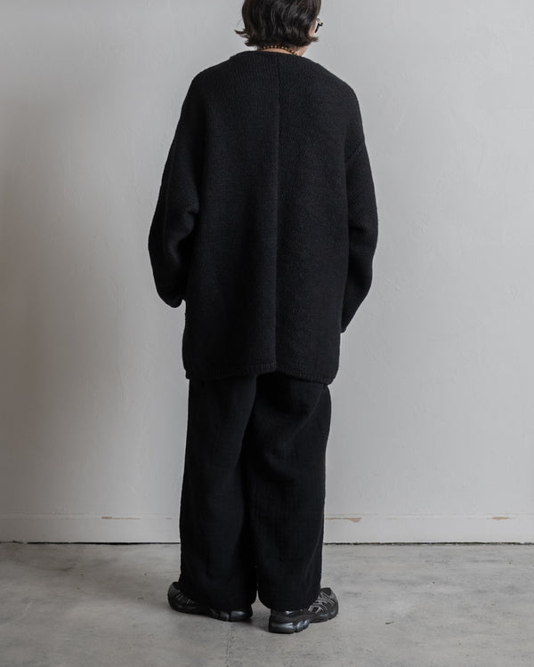 [予約商品]Slub yarn knit coat Ex. solid black
