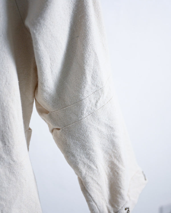 Wool silk dungarees hook pants