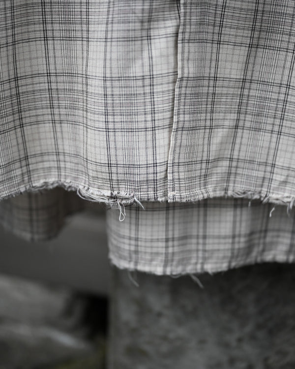 AGING RAYON CHECK SHIRT, beige