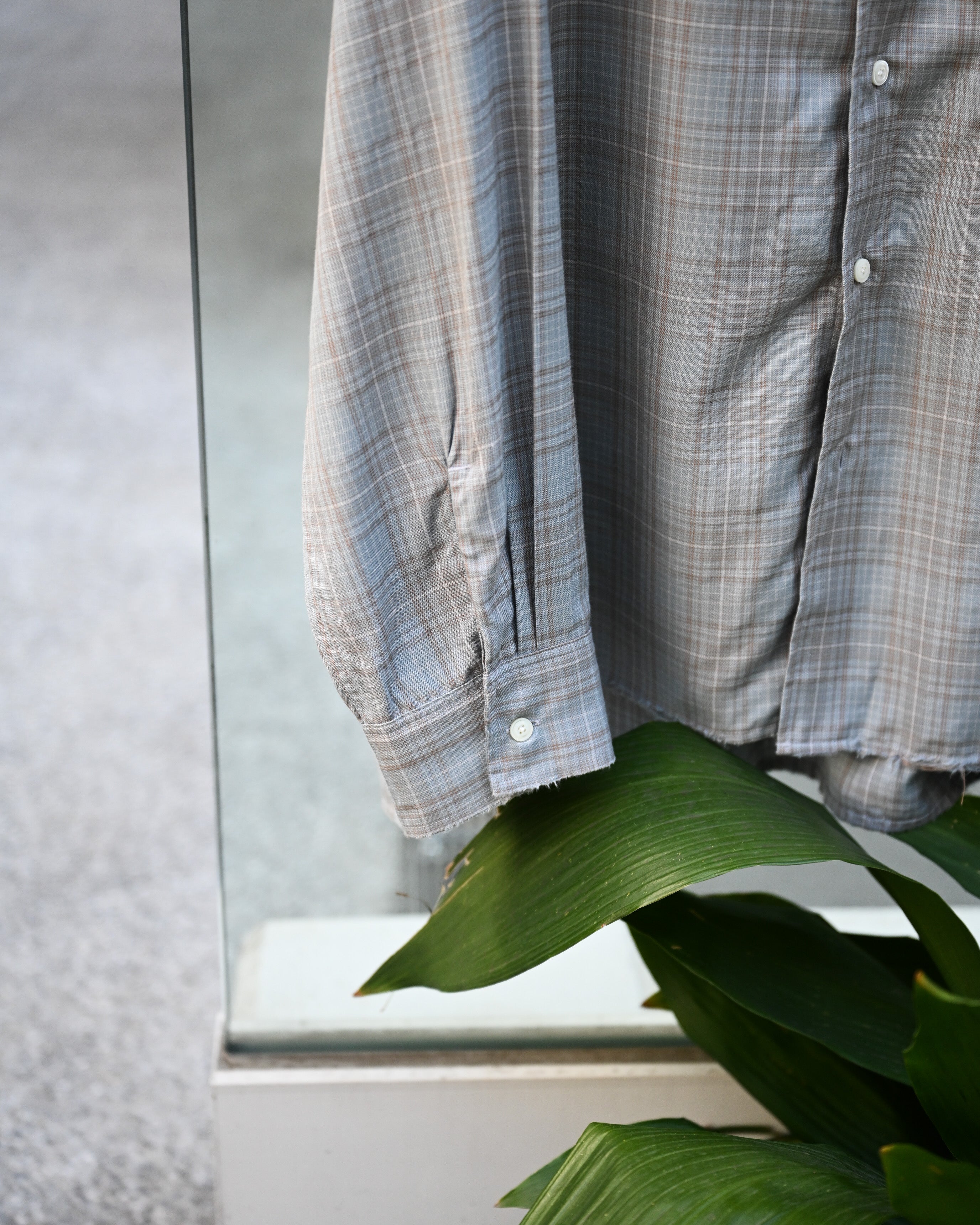 ANCELLM アンセルム - AGING RAYON CHECK SHIRT, blue – coelacanth
