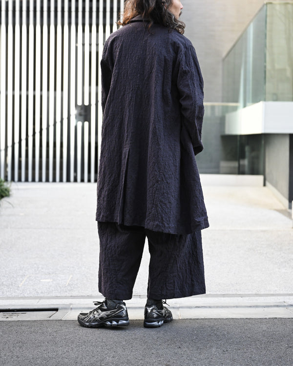 LONG COOK JACKET, slub yarn dobby cloth