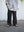 BELTED CREPE TUCK SLACKS, black