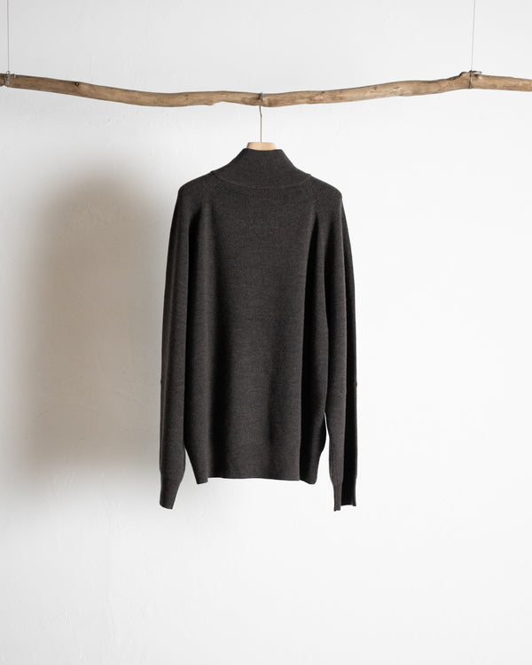 120'S WOOL HALF ZIP KNIT