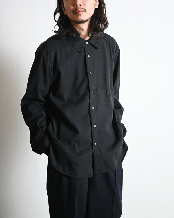 L/S NEP BOXY SHIRT, black