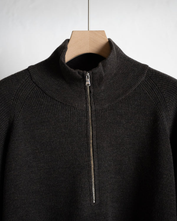 120'S WOOL HALF ZIP KNIT