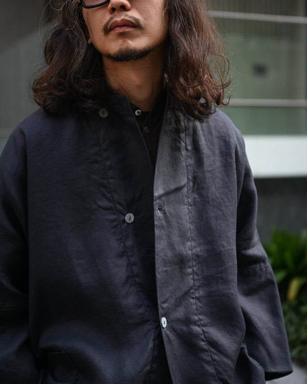 さざ波大麻ワイドジャケット, 墨黒
