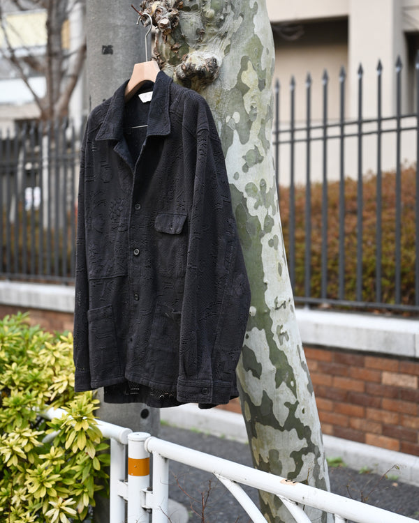 AGING LACE WORK SHIRT, black