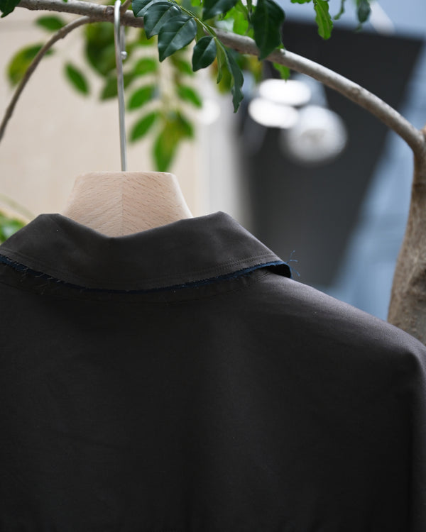 HIGH COUNT COTTON FRAYED OVER SHIRT