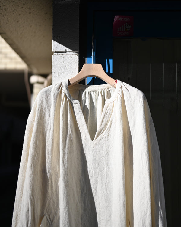 SMOCK-white, canvas linen