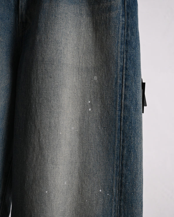 5POCKT BAGGY PANTS, raw denim, fade indigo