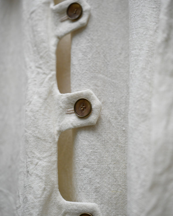 PULLOVER DRESS-white, canvas linen