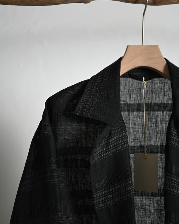 MULTI STRIPED OVER SH-JKT, black