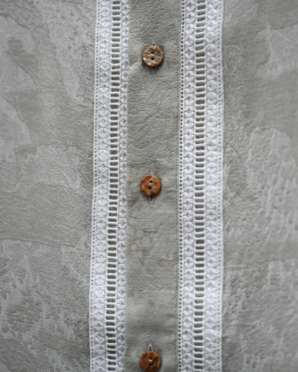 Ethnic crew neck shirt, Flower jacquard
