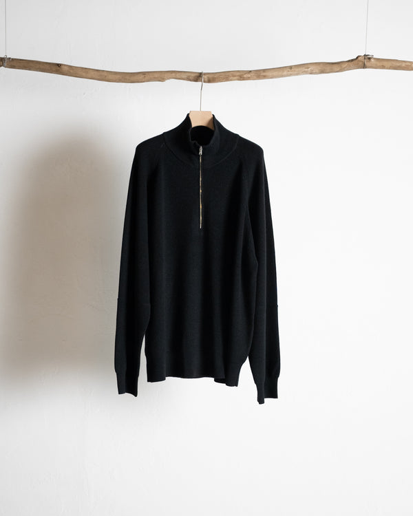 120'S WOOL HALF ZIP KNIT