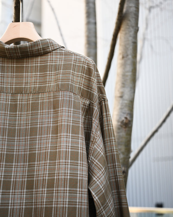AGING RAYON CHECK SHIRT, green