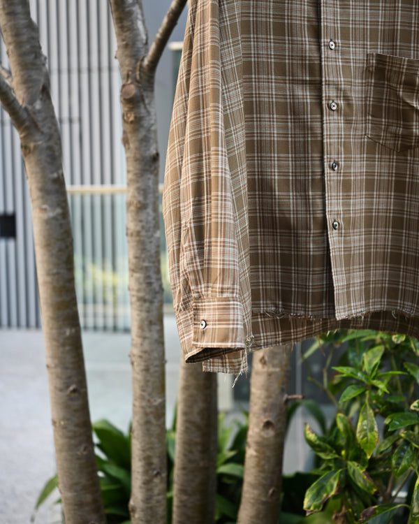 AGING RAYON CHECK SHIRT, green