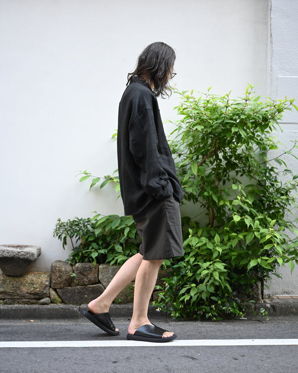 100/S LINEN TAILORED SHIRT, black