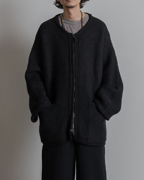[予約商品]Slub yarn knit coat Ex. solid black