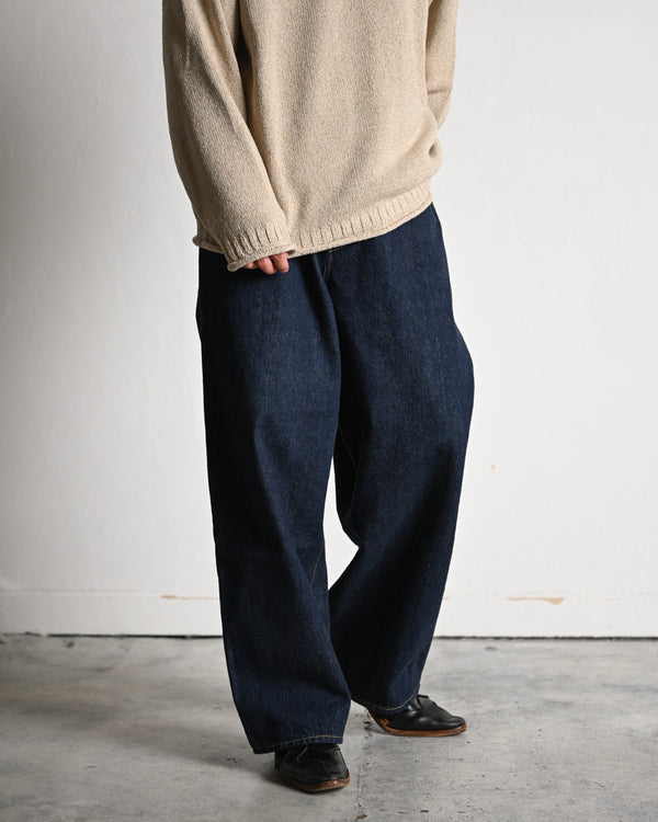 5POCKT BAGGY PANTS, raw denim, indigo