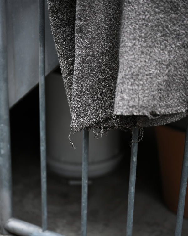 COLLARLESS JACKET, special twisted yarn fabrics