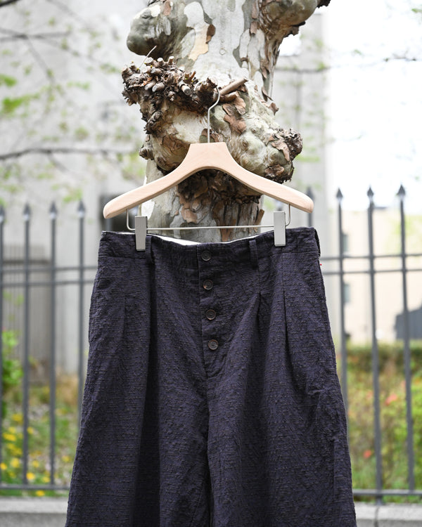 HOOK PANTS, slub yarn dobby cloth