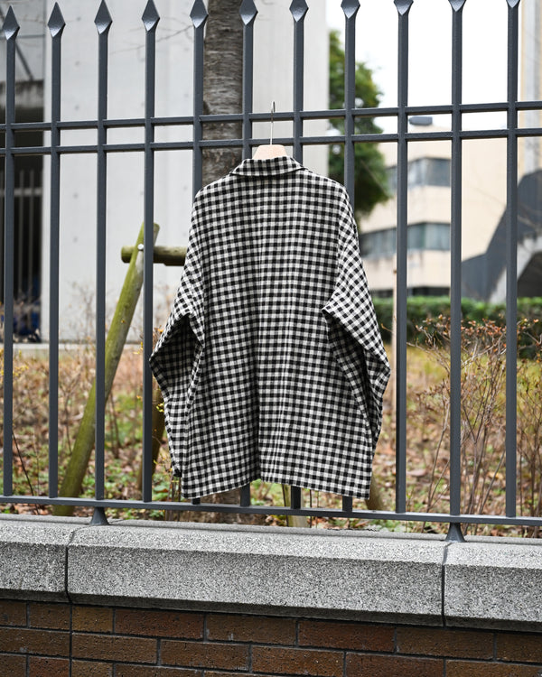 WORK SHIRT, linen×cotton×silk, gingham