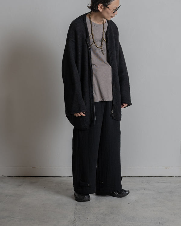 [予約商品]Slub yarn knit coat Ex. solid black
