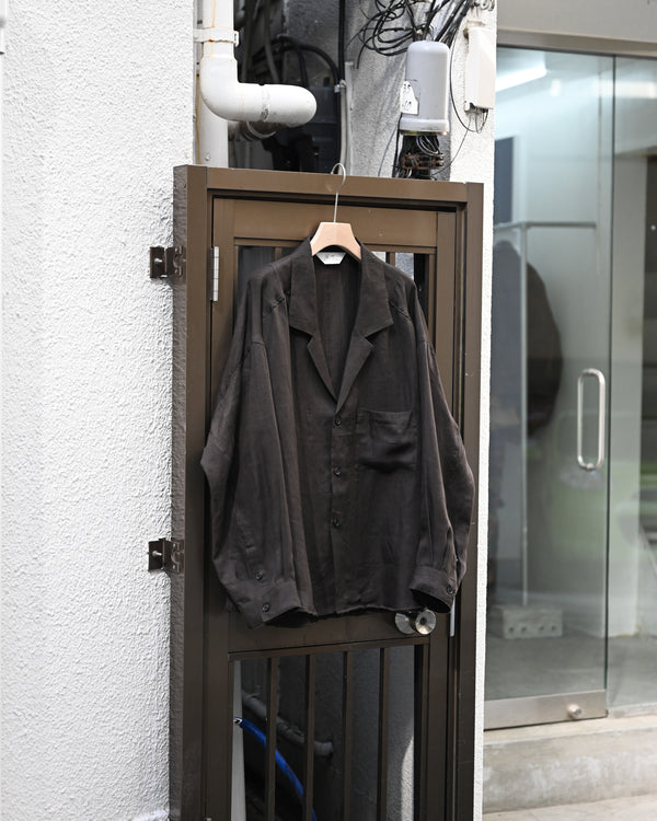 100/S LINEN TAILORED SHIRT, brown