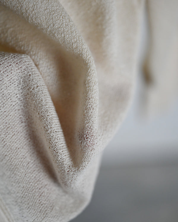 BACK CREPE JERSEY / CREW NECK LONG SLEEVE, ecru