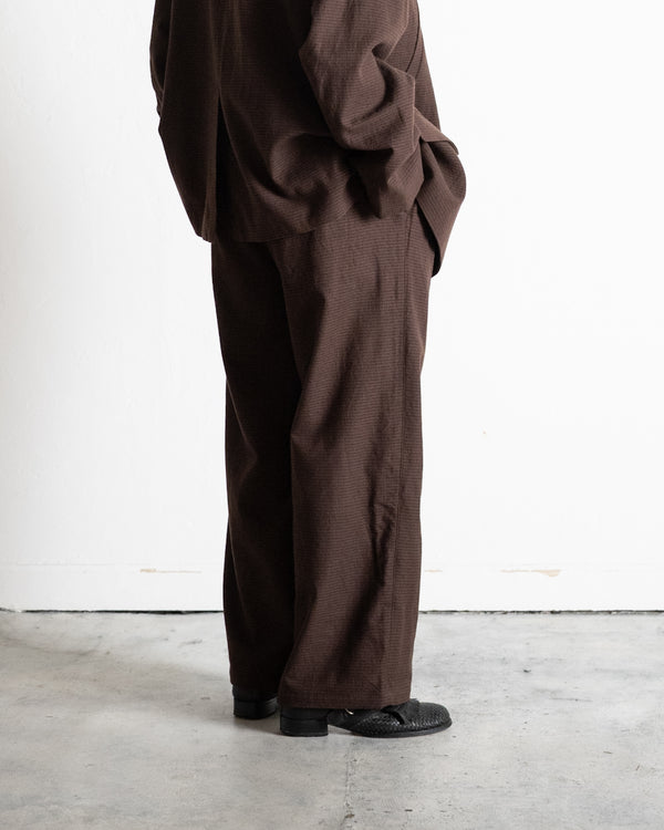 WOOL BELTED WIDE SLACKS, GRAPH CHECK