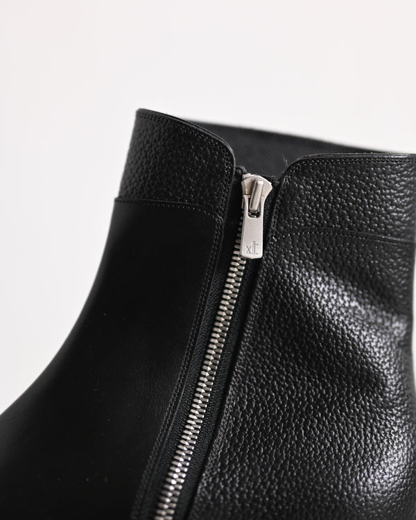 Side Zip Boots Italian Calf × Embossed Calf