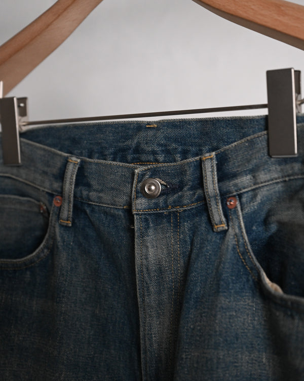 5POCKT BAGGY PANTS, raw denim, fade indigo