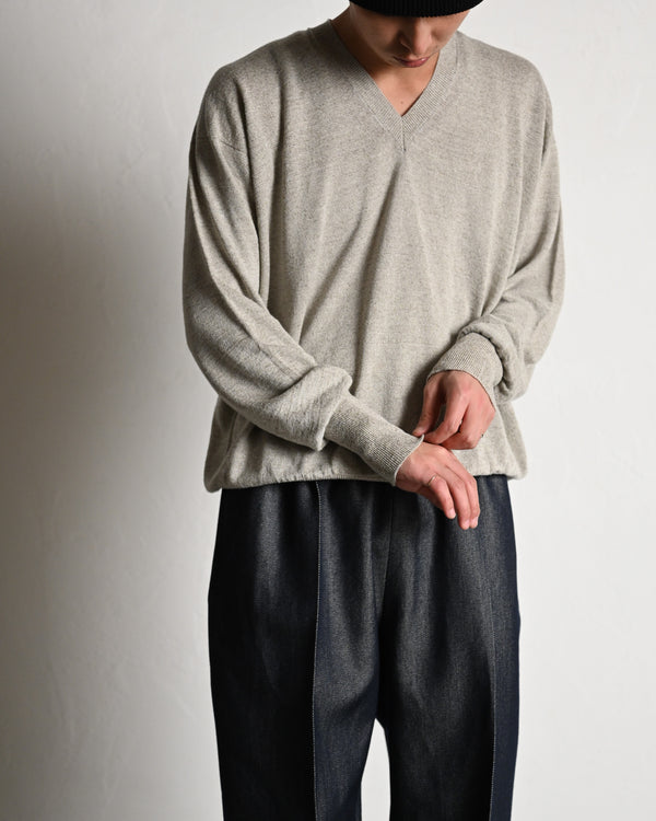 SILK LINEN V L/S, white sand