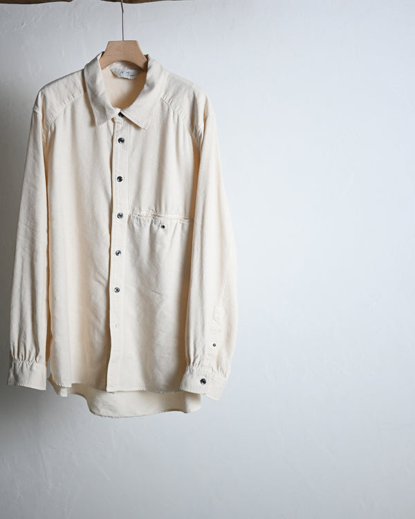 L/S NEP BOXY SHIRT, d.white