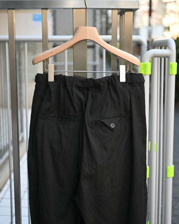 LINEN POPLIN BELT-LESS SLACKS