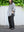 BELTED CREPE TUCK SLACKS, black
