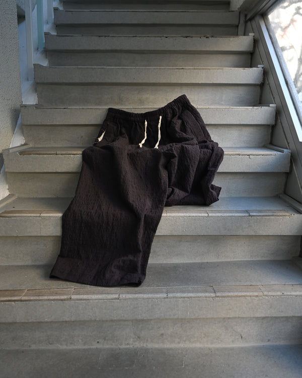 EX. BAGGY PANTS, slub yarn dobby cloth