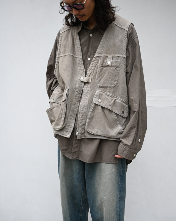 C/R DUCK UTILITY VEST, greige