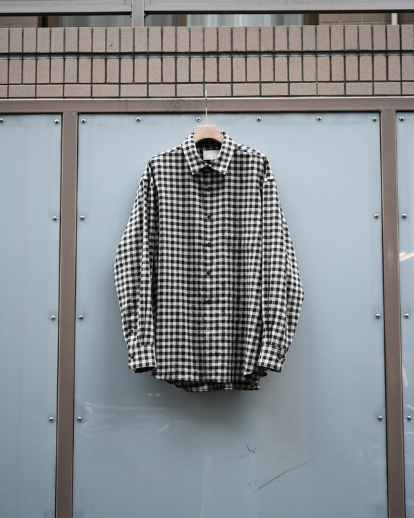 REGULAR COLLAR SHIRT, linen×cotton×silk, gingham