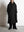 HOODED COAT, charcoal brown mixed color kasuri