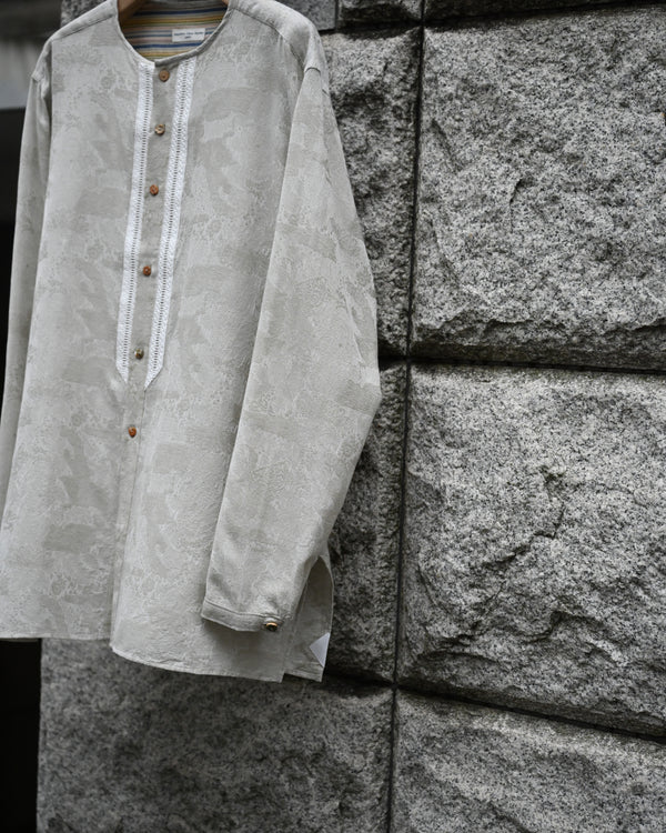 Ethnic crew neck shirt, Flower jacquard