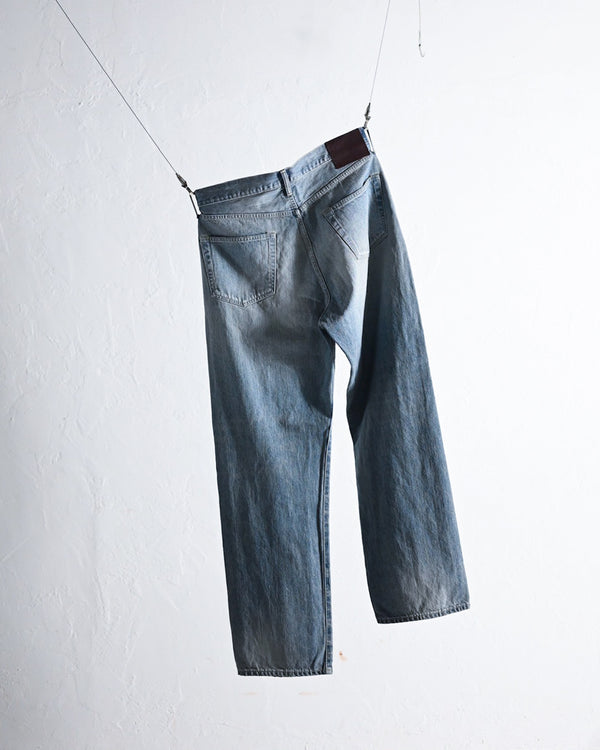 DENIM STRAIGHT PANTS, FADE INDIGO-YOKO SAKAMOTO-COELACANTH