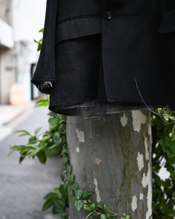100/S LINEN TAILORED JACKET, black