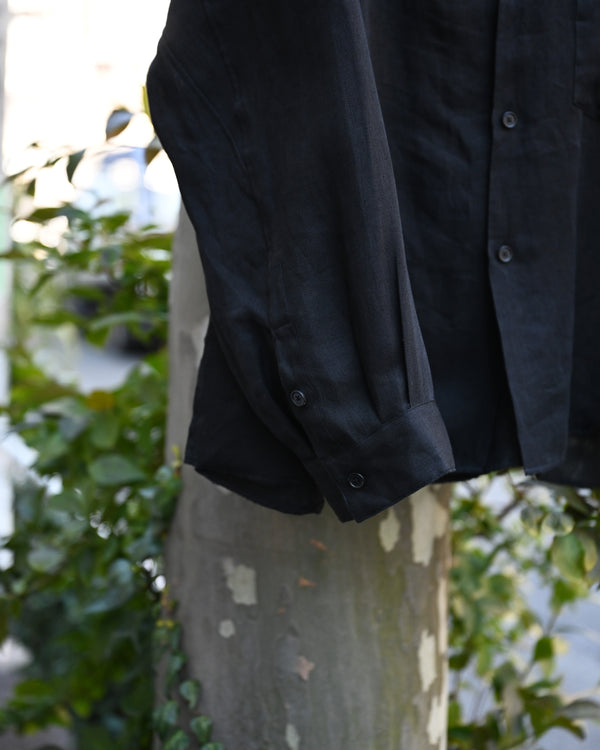 100/S LINEN TAILORED SHIRT, black