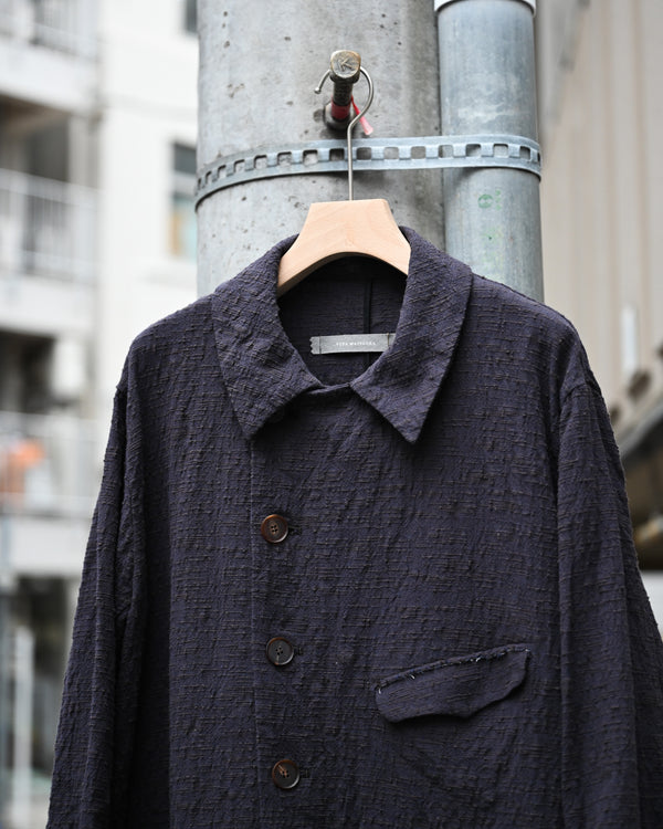 LONG COOK JACKET, slub yarn dobby cloth