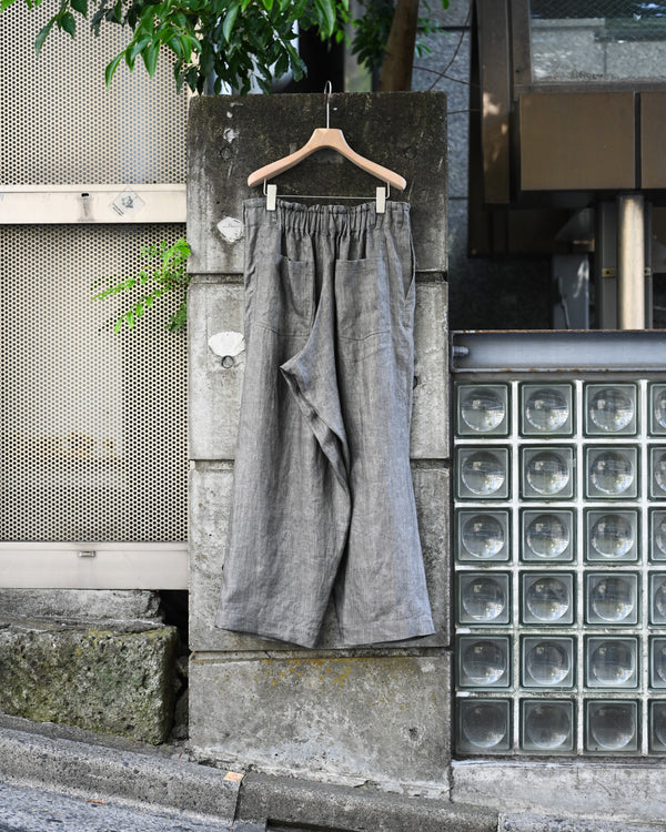 Sumi-Dyed Linen Wide Pants