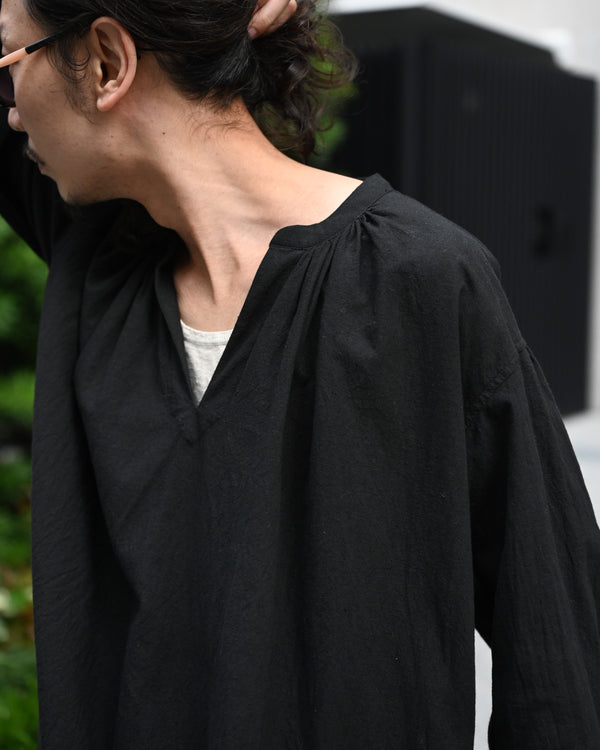 SMOCK-black, canvas linen